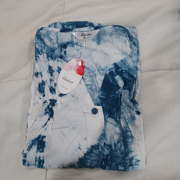 Blue and White Tie-Dye Dress - Picture 8 of 8